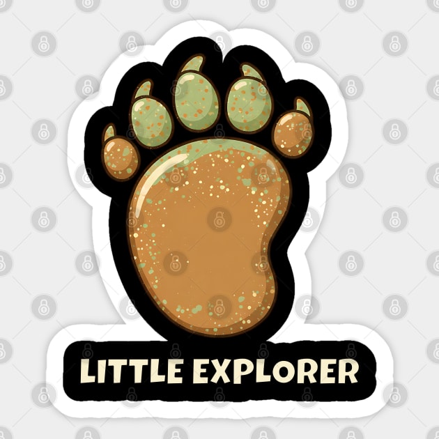 Cute Baby Bigfoot - Little Explorer - Kids & Toddler - Special Edition Front & Back Print Sticker by Pixel Threads 